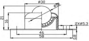 CY-18A Flange Mount Ball Transfer Drawing