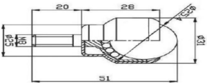 CY-25D Thread Stud Ball Caster Drawing