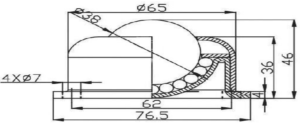 CY-38A Flange Mount Ball Transfer Drawing