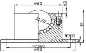 D-12H Flange Mounted Ball Transfer Units Drawing