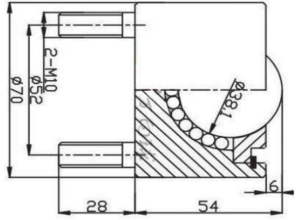 D-12HAR Threaded Stud Ball Transfer Bearing Drawing