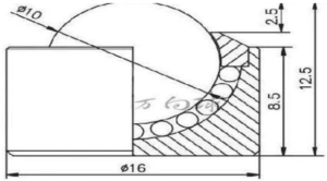 KSM-10 Plain Fitting Ball Transfer Roller Drawing