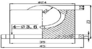 SD-12 Heavy Duty Ball Transfer Units Flange Mounted Drawing