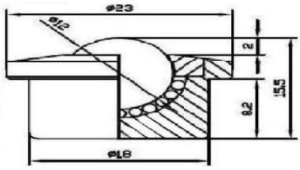 SP-12 Ball Transfer Bearing Casters Universal Base Conveyor Roller Ball Drawing