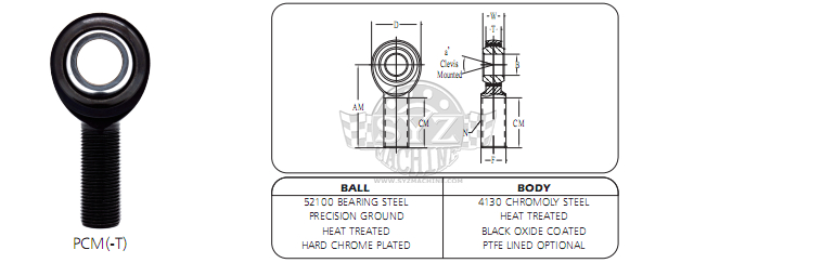 pcm rod end drawing